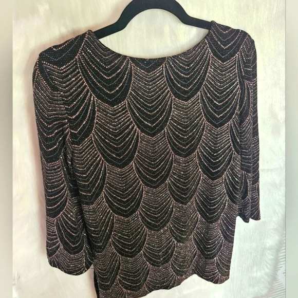 Mandy Evans Holiday Sparkle and Drape Metallic Blouse - Picture 4 of 8